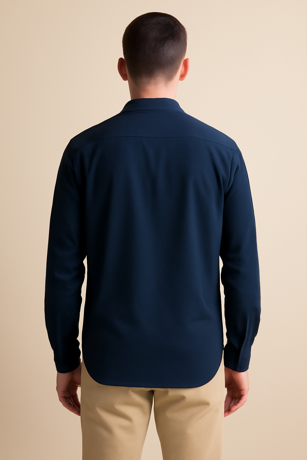 Terra Band-Collar Linen Utility Shirt