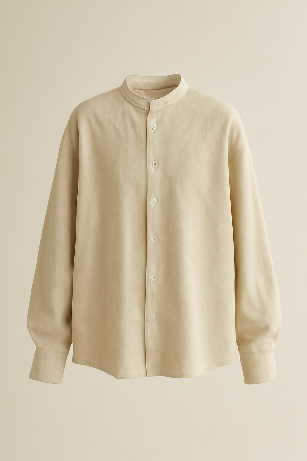 Terra Band-Collar Linen Oversize Shirt
