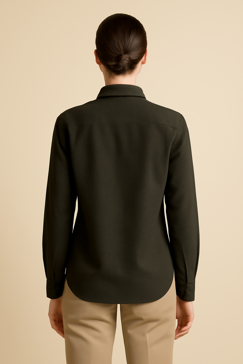 Terra Cropped Linen Classic Blouse