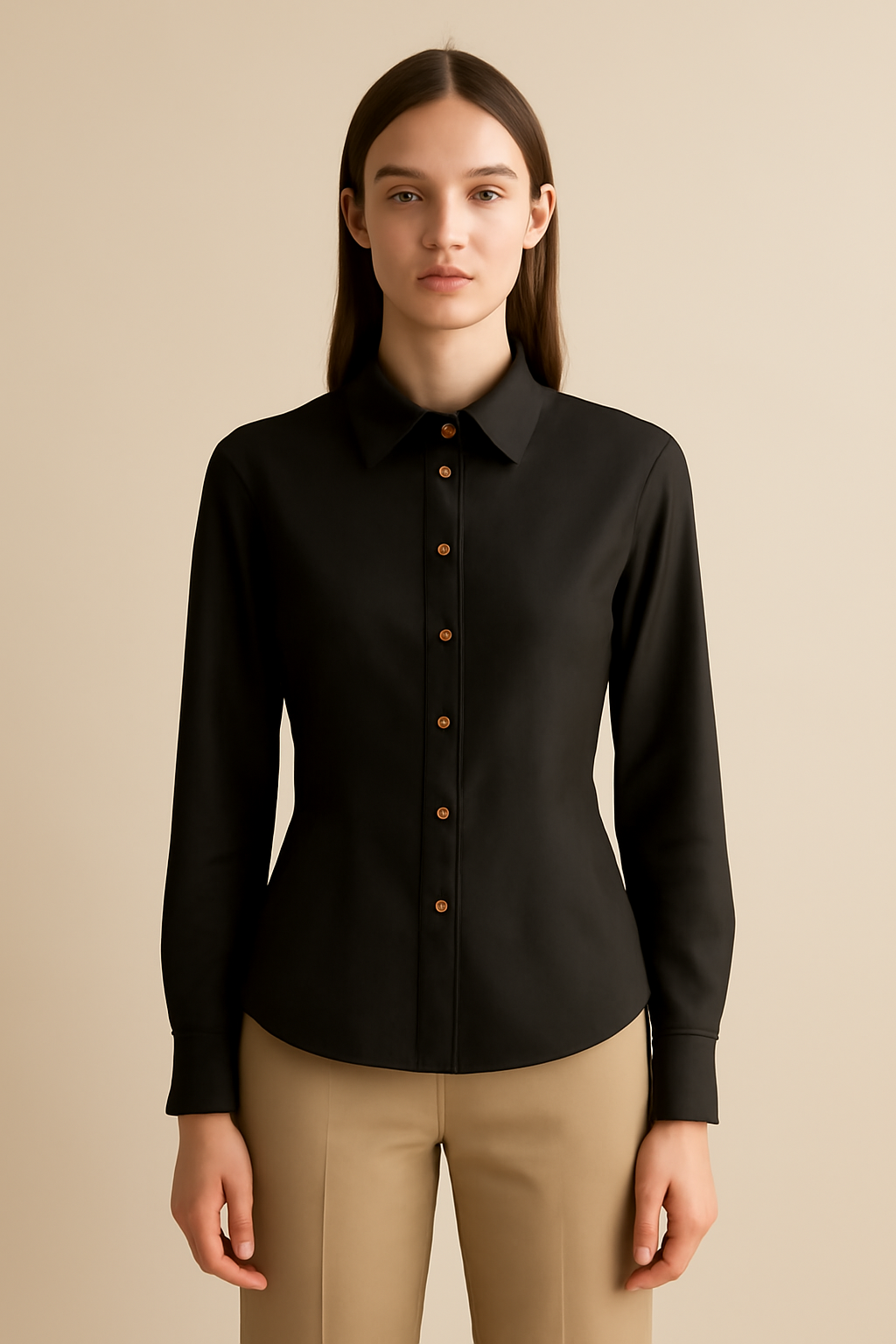 Terra Cropped Tencel Classic Blouse