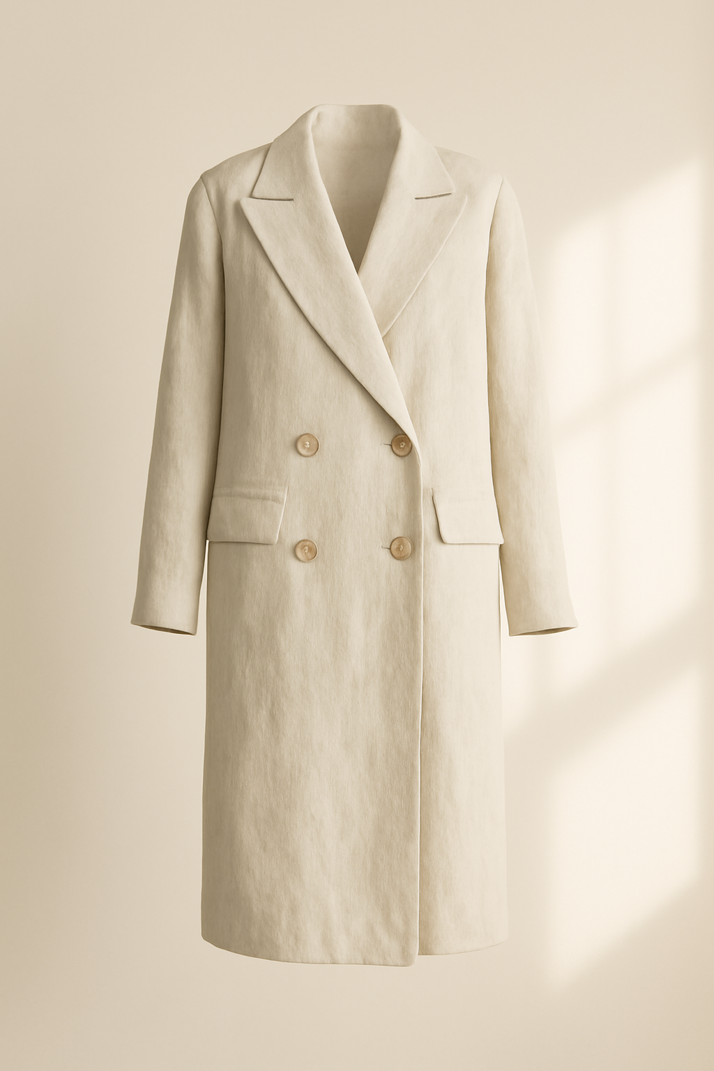 Terra Double-Breasted Linen Overcoat