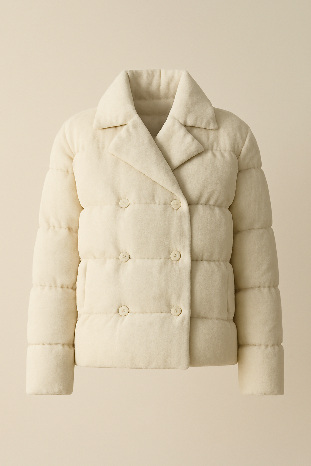 Terra Double-Breasted Linen Puffer Jacket