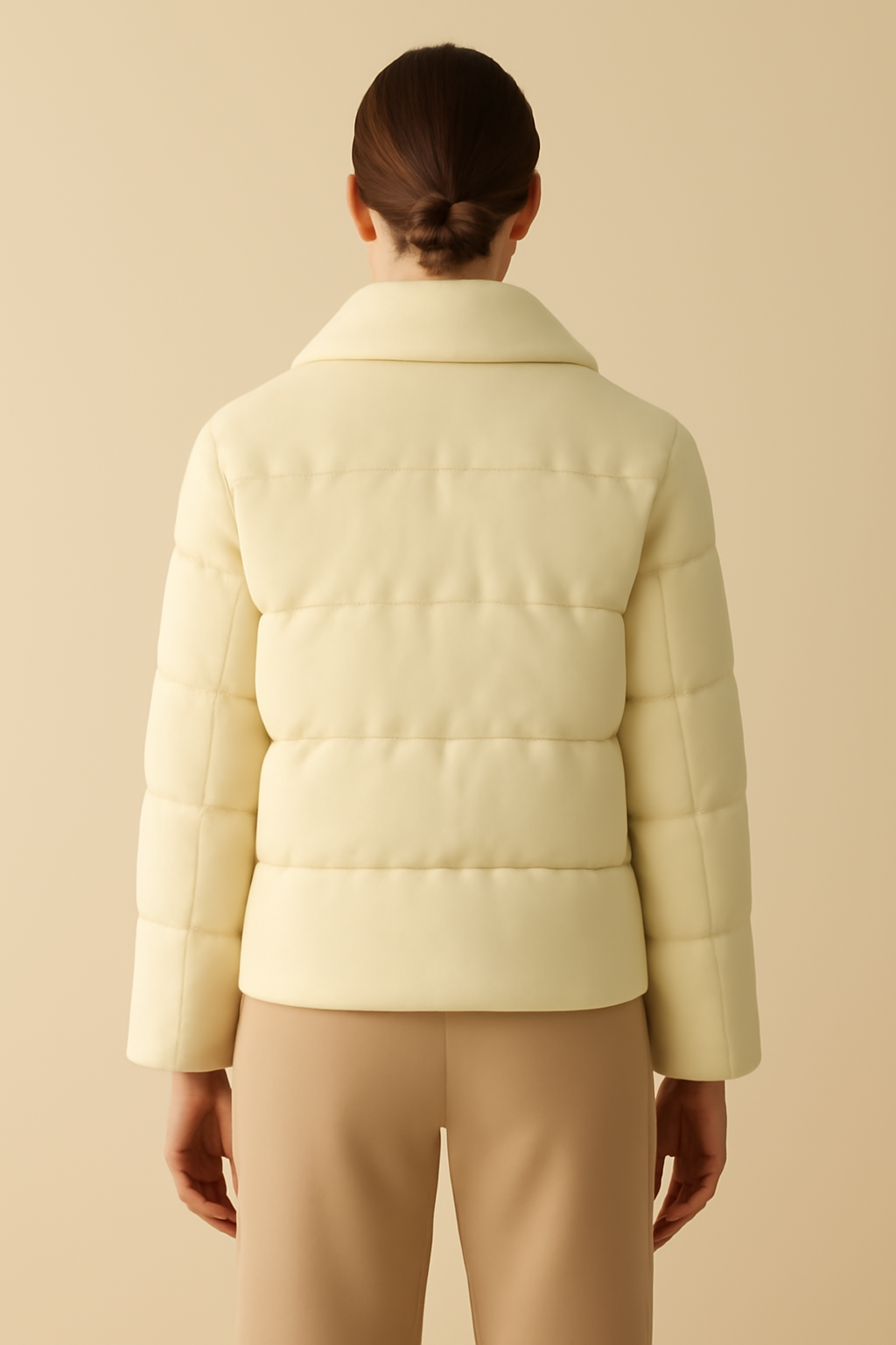 Terra Double-Breasted Linen Puffer Jacket