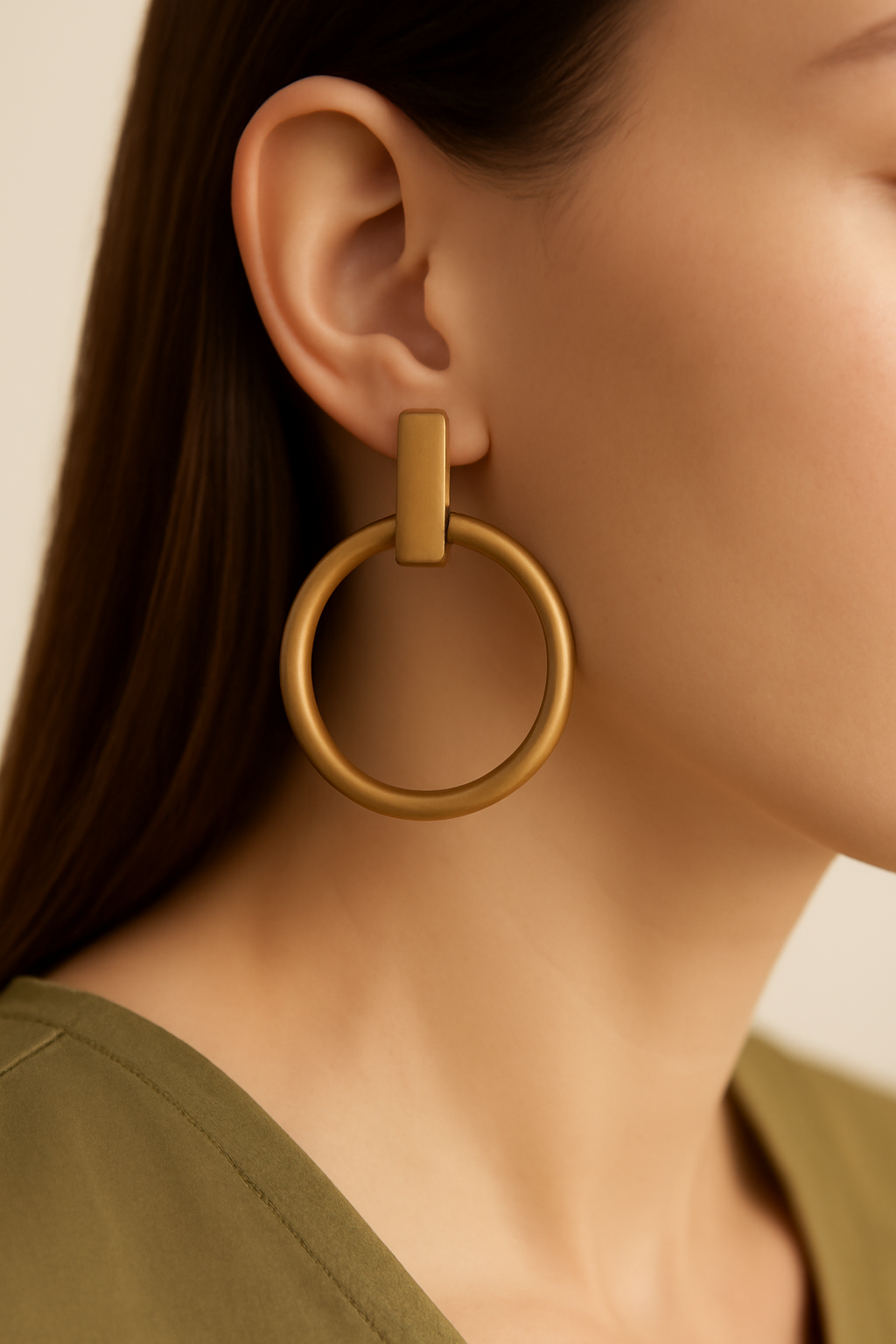 Terra Minimal Brass Earrings