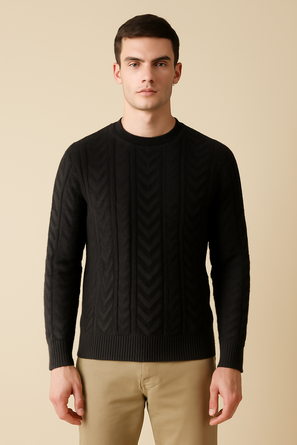 Terra Ribbed Organic Cable-Knit Sweater