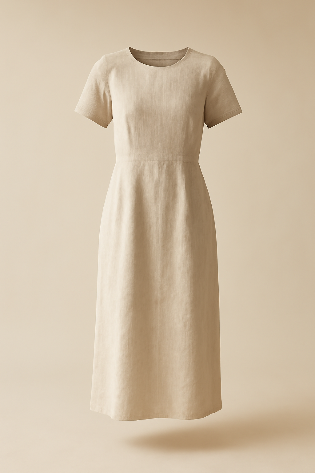Terra Round-Neck Linen Midi Dress