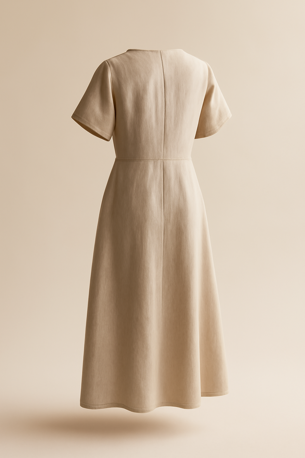 Terra Round-Neck Linen Midi Dress