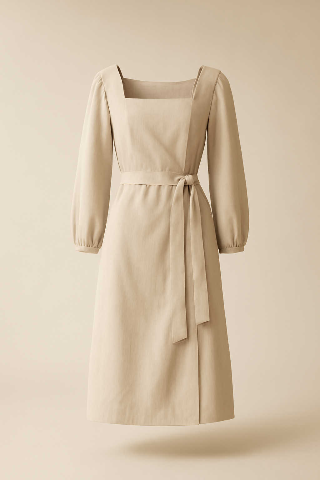 Terra Square-Neck Organic Wrap Dress