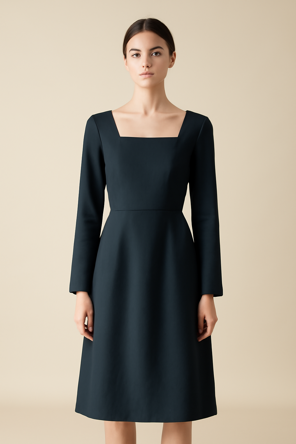 Terra Square-Neck Tencel Shirt Dress