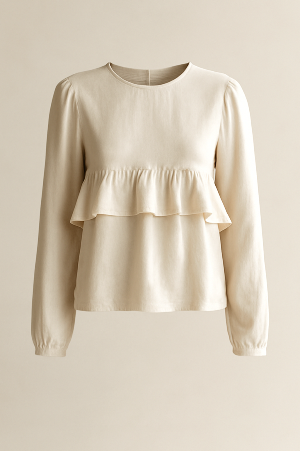 Terra Tie-Front Tencel Ruffled Blouse