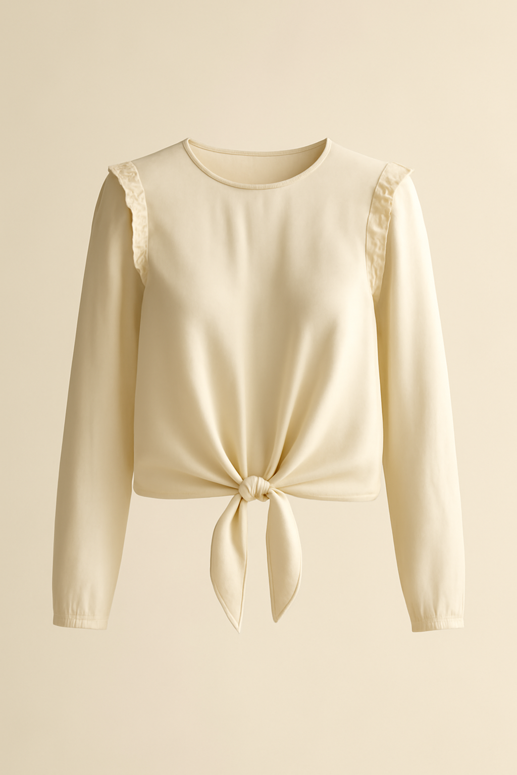 Terra Tie-Front Tencel Ruffled Blouse