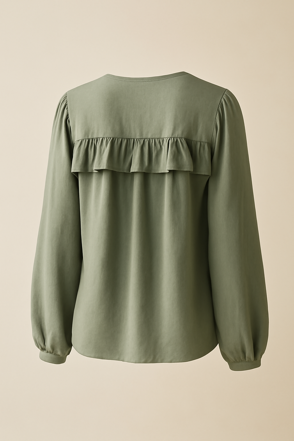 Terra Tie-Front Tencel Ruffled Blouse