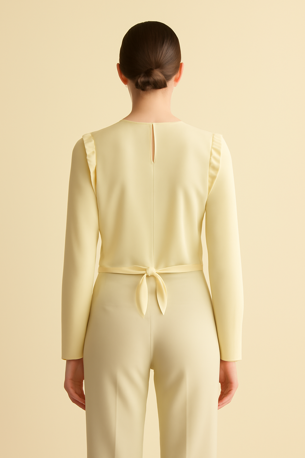 Terra Tie-Front Tencel Ruffled Blouse