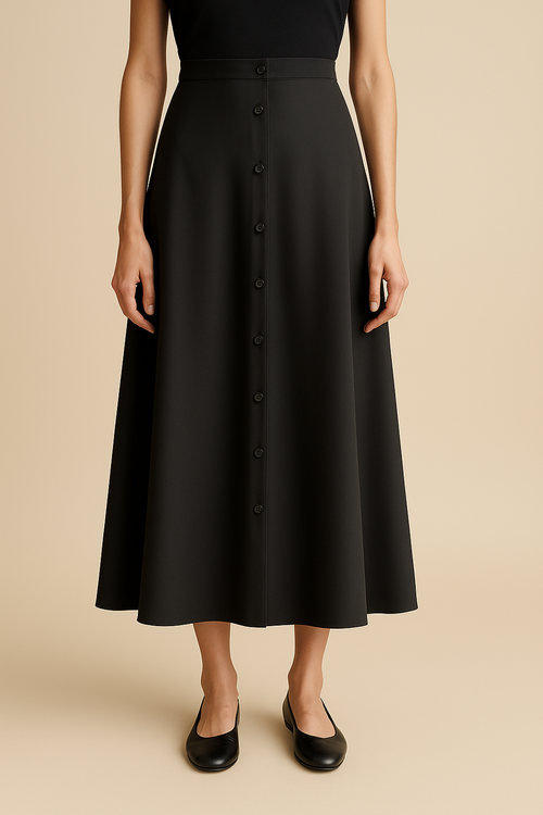 Terra Tiered Viscose Midi Skirt