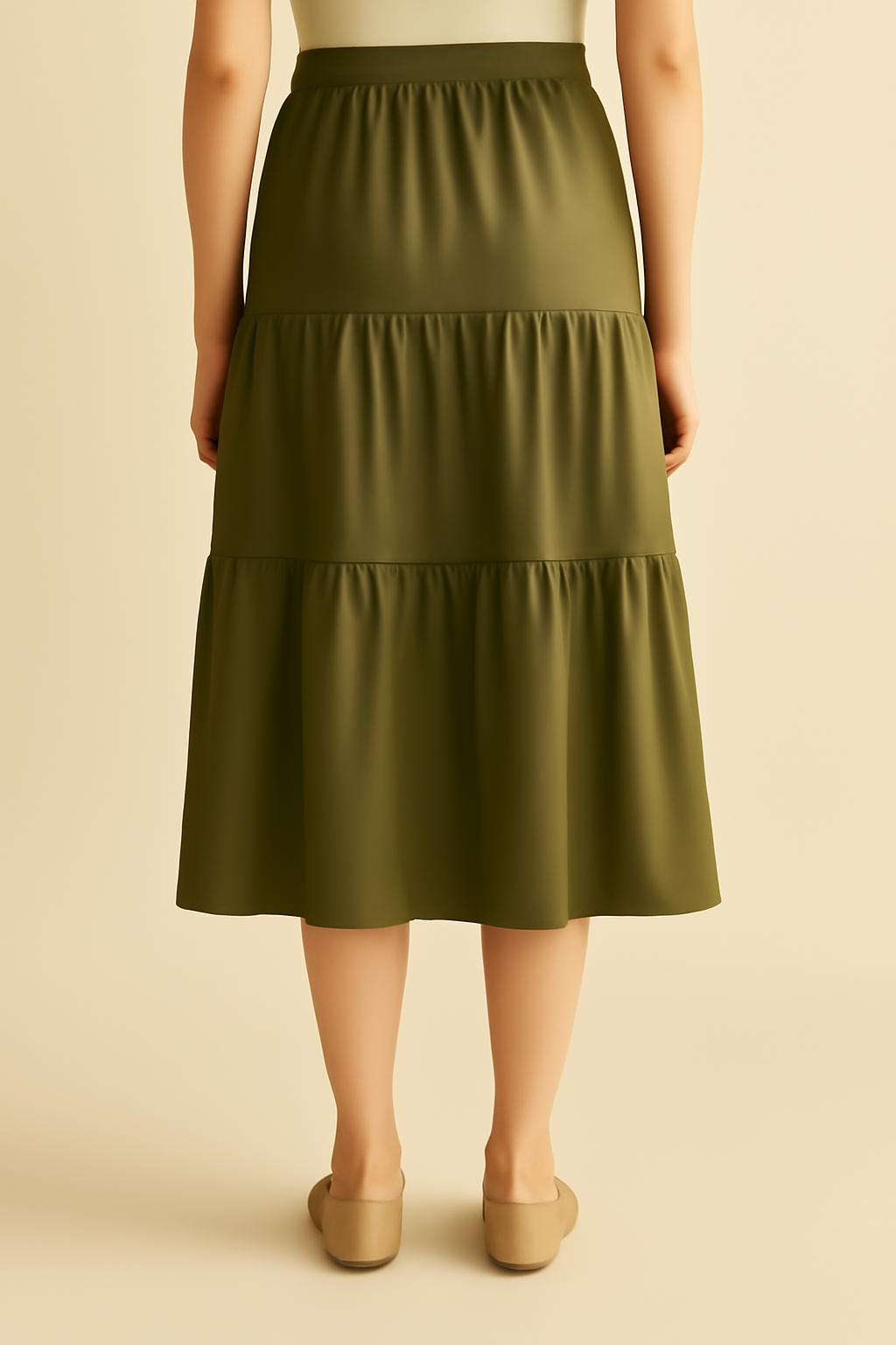 Terra Tiered Viscose Midi Skirt